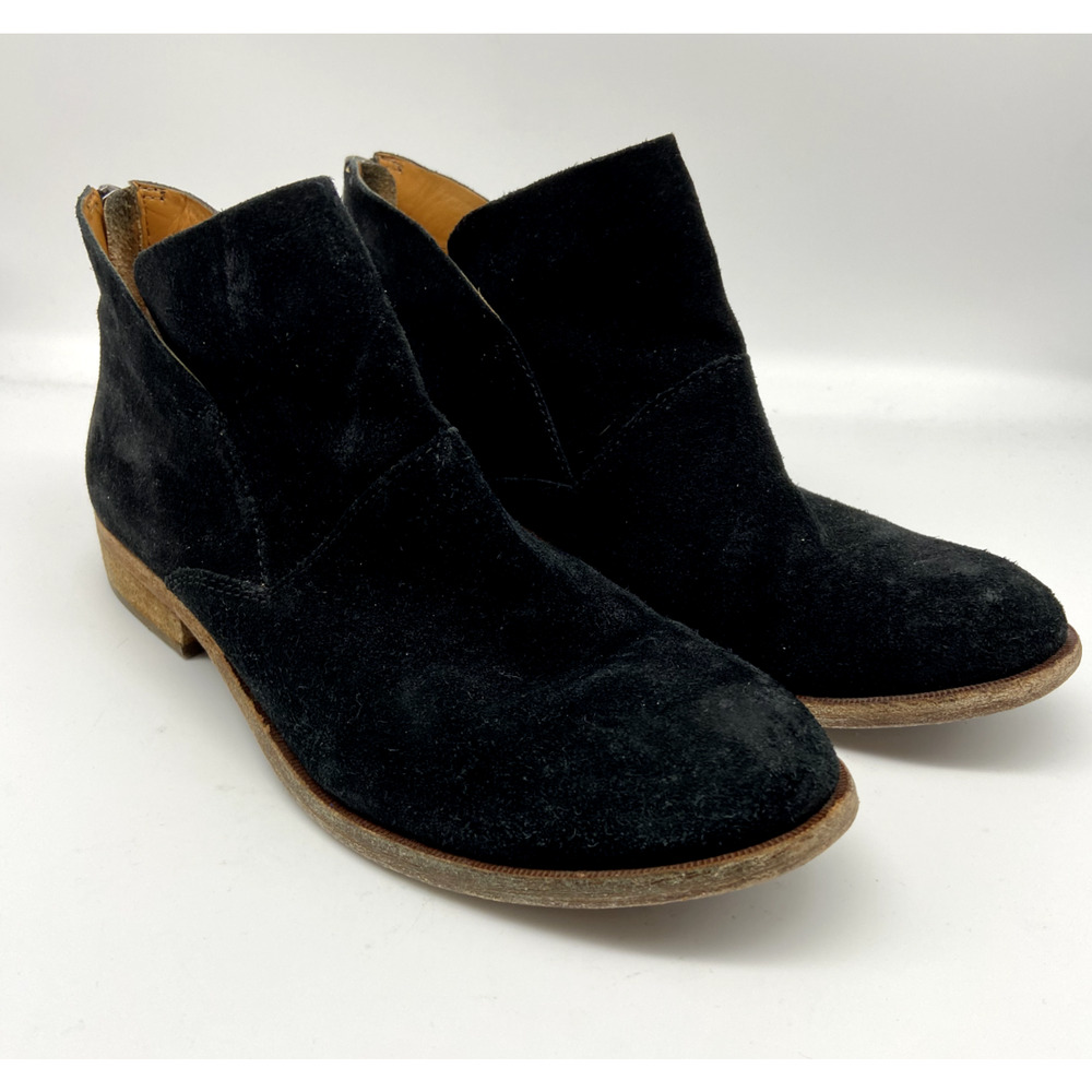 Kork-Ease Ryder‎ Boots Womens Sz 7.5M Black Leather Suede Back Zip Ankle